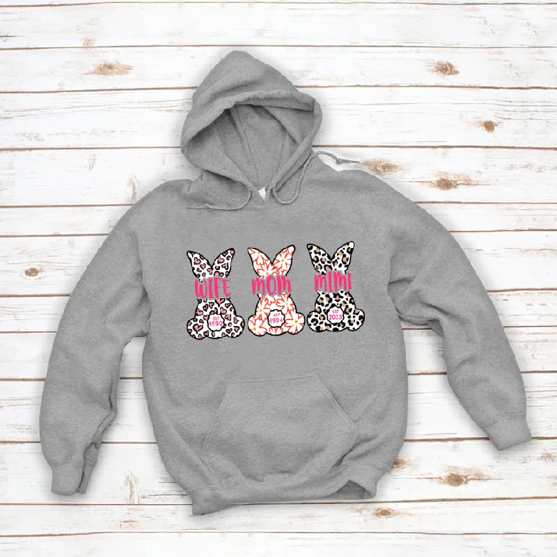 Wife Mom Mimi Bunny Est Year CTH01 Hoodie