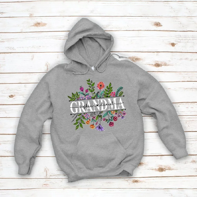 Wildflower Grandma And Kids, Grammy Mimi Nana Gift CL01 Hoodie