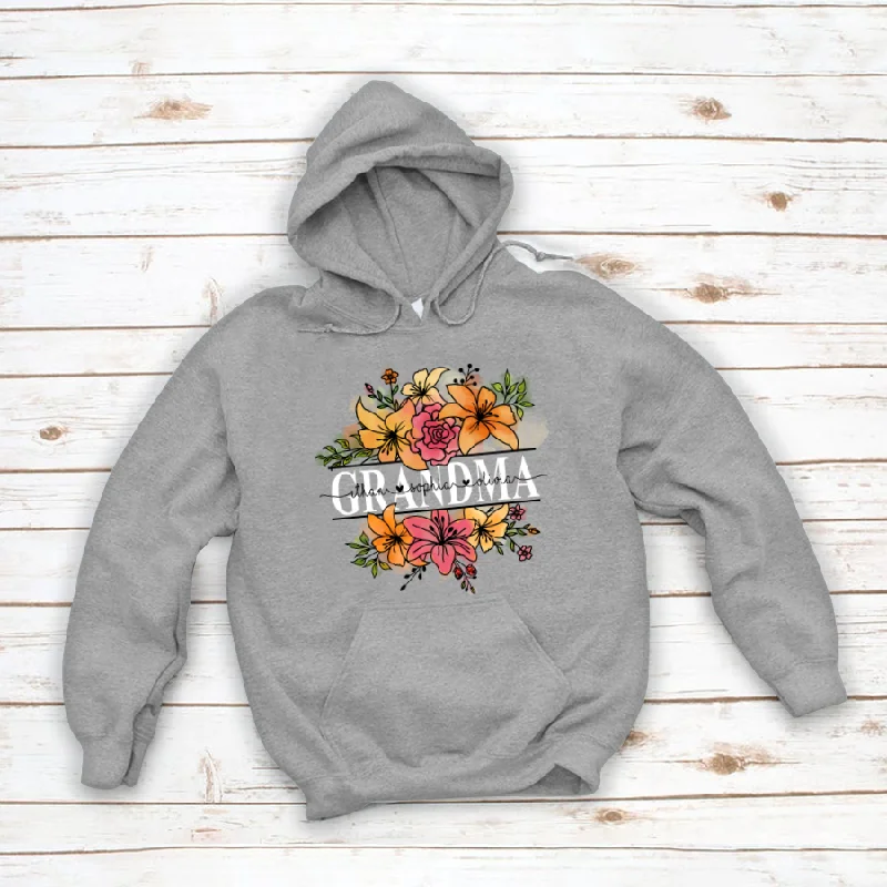 Wildflower Grandma And Kids, Grammy Mimi Nana Gift CL01 Hoodie