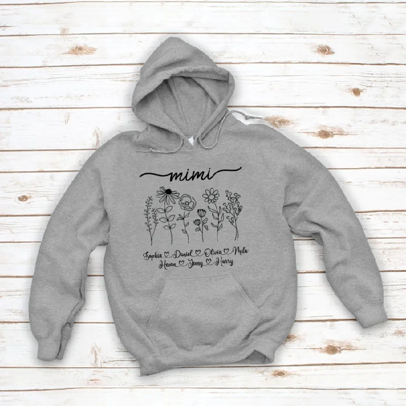 Wildflower Mimi And Kids Custom Name CTH01 Hoodie