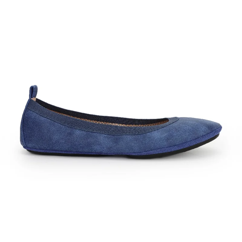 Nina Foldable Ballet Flat in Royal Blue Peta-Approved Vegan Leather