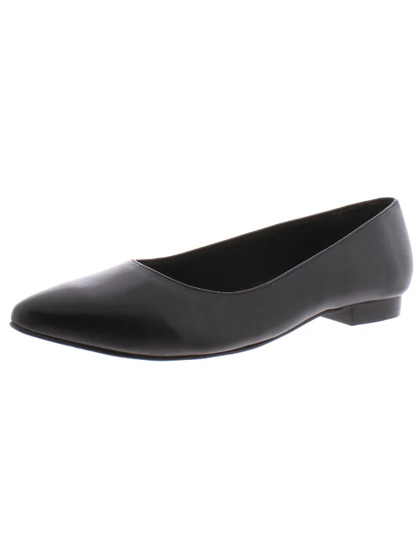 Reece Womens Leather Slip On Pointed Toe Flats