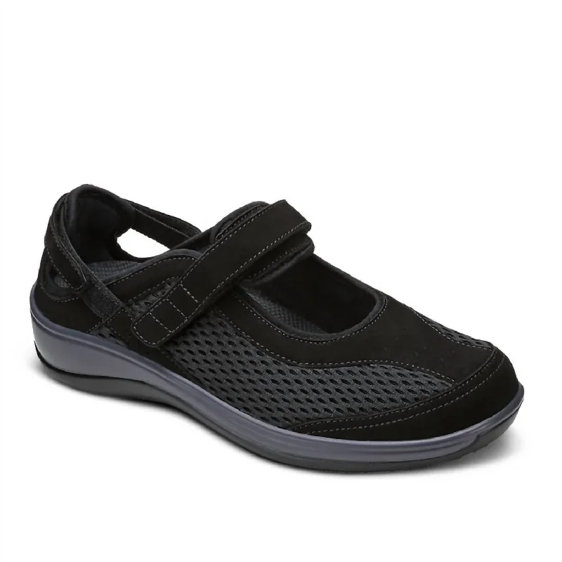 Women's Sanibel Mary Jane Shoes - Xxw Width In Black