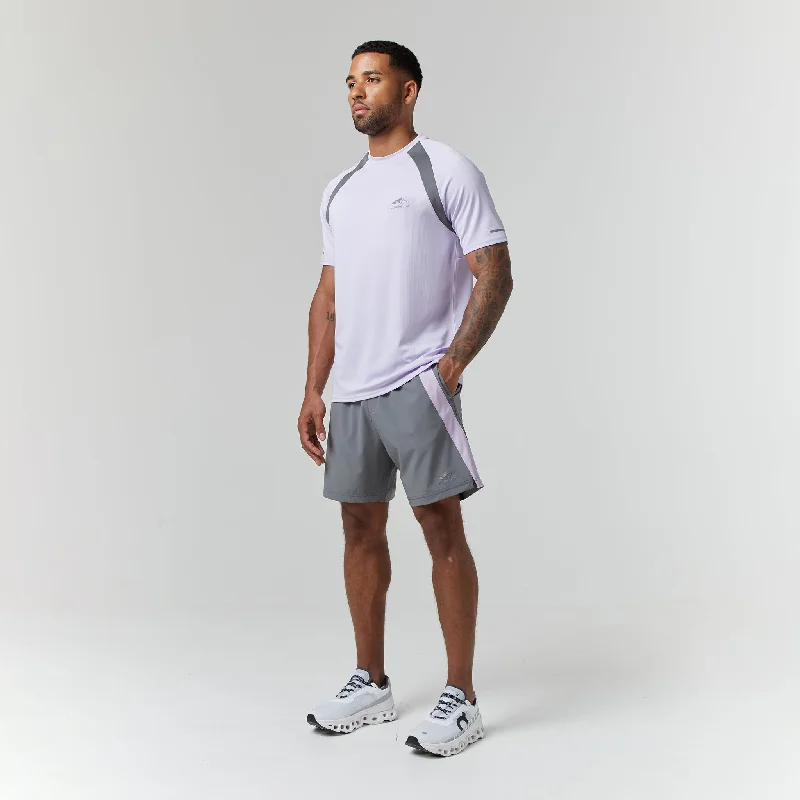 Cut & Sew Stripe Training Twinset | Lilac Mid Grey