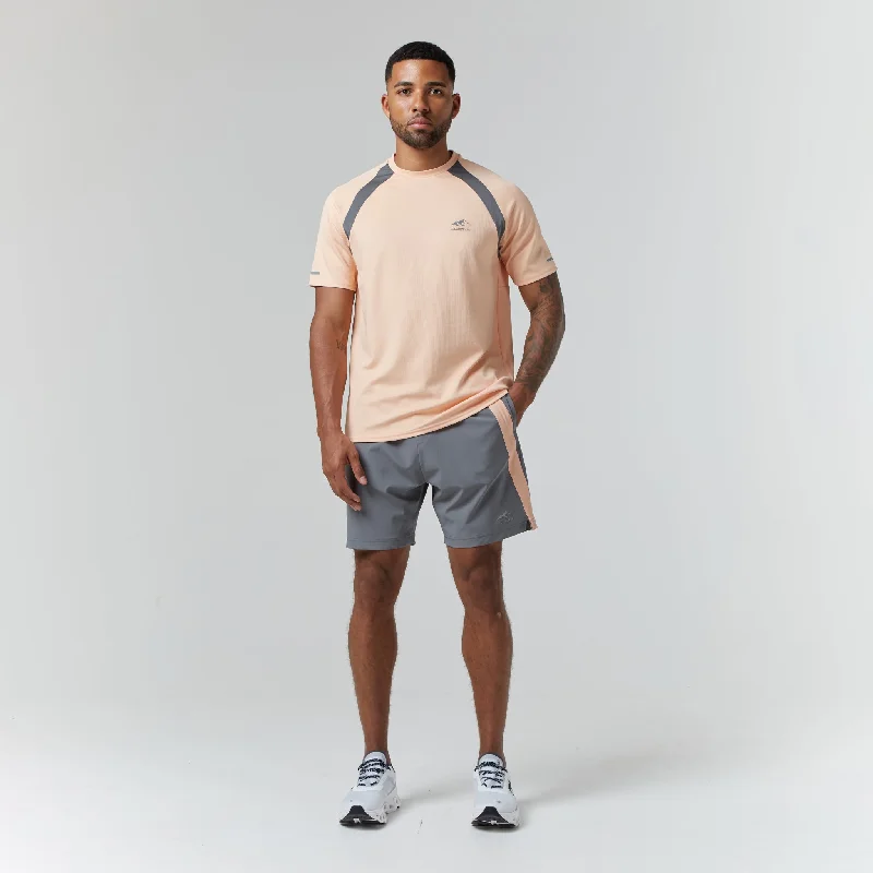 Cut & Sew Stripe Training Twinset | Peach Charcoal