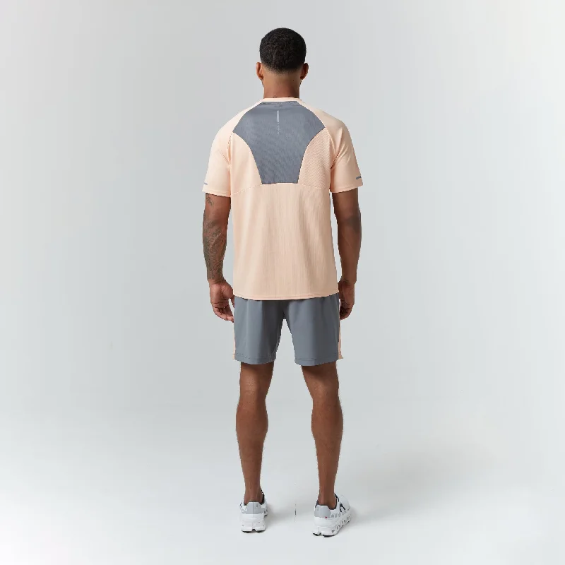 Cut & Sew Stripe Training Twinset | Peach Charcoal