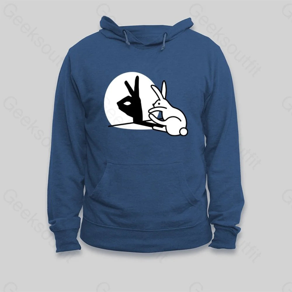 Funny Rabbit Hand Shadow Puppets Bunny Figure Pop Art Hoodie