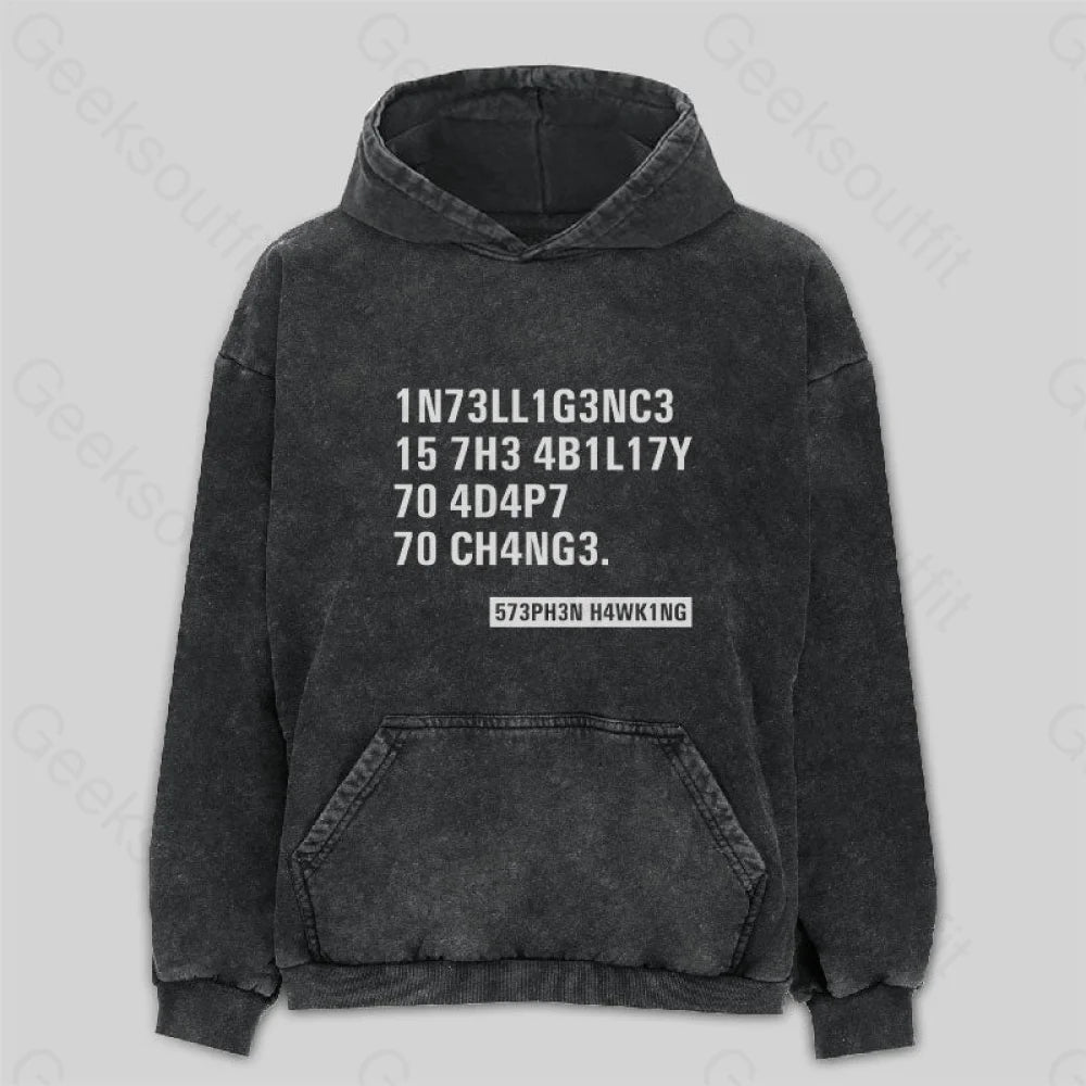 Intelligence - Stephen Hawking Washed Hoodie