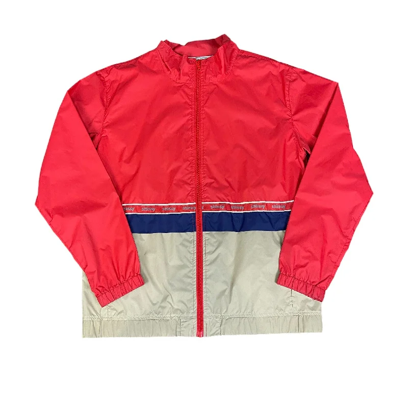 Red + Beige Stussy Jacket - Medium