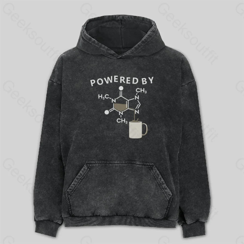 Powered By Caffeine Washed Hoodie