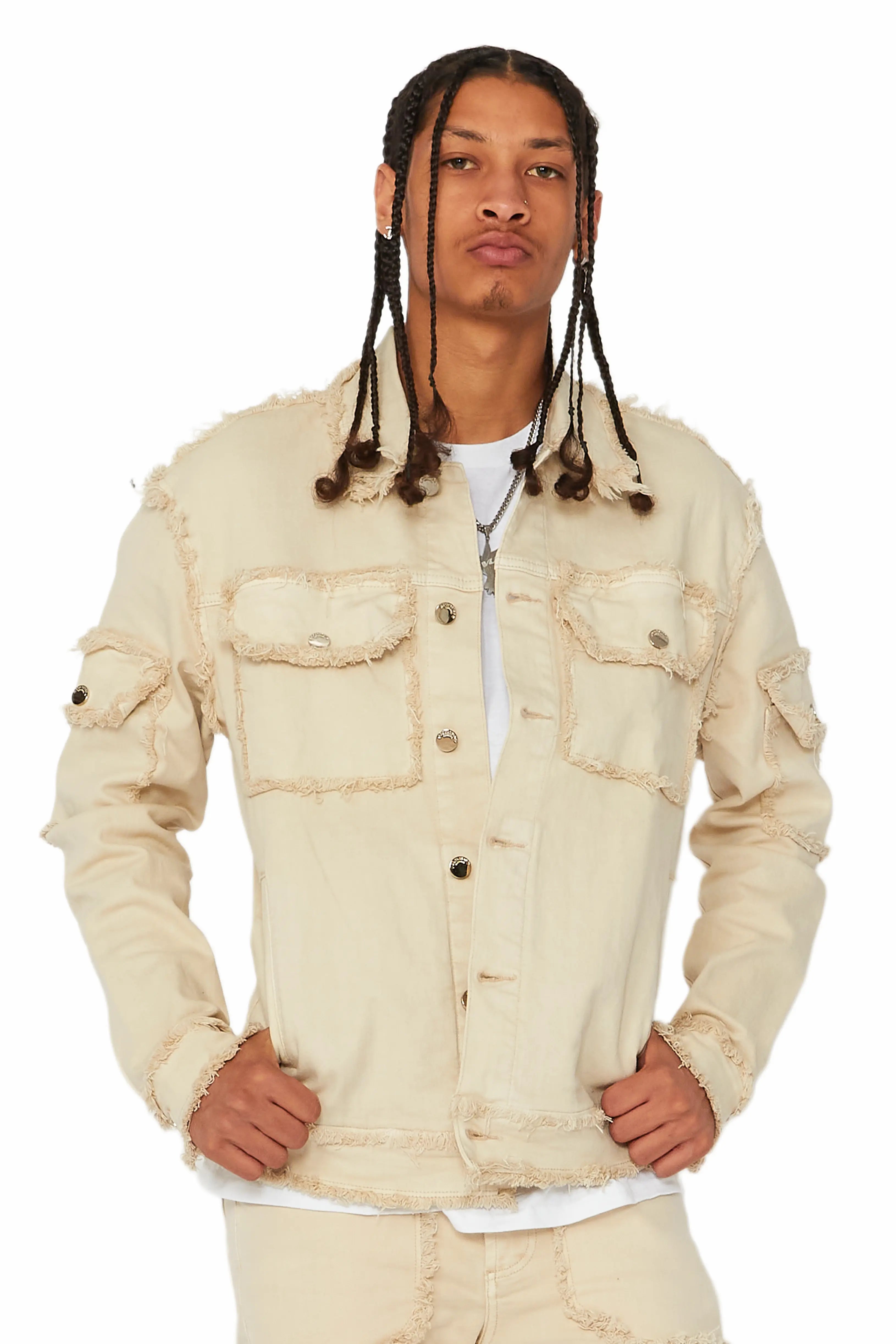 Tyrell Beige Jean Jacket