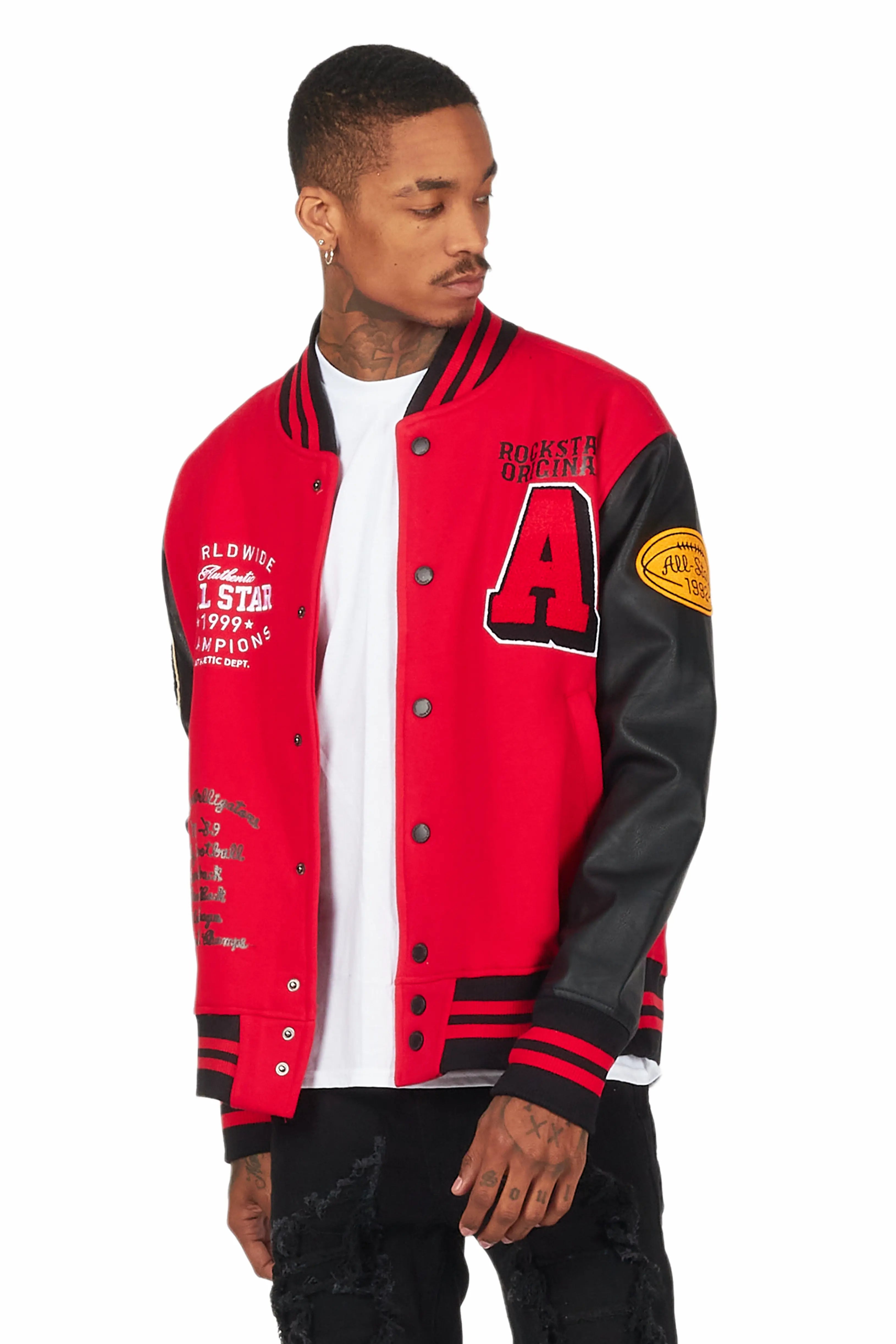 Kebi Red/Black Varsity Jacket