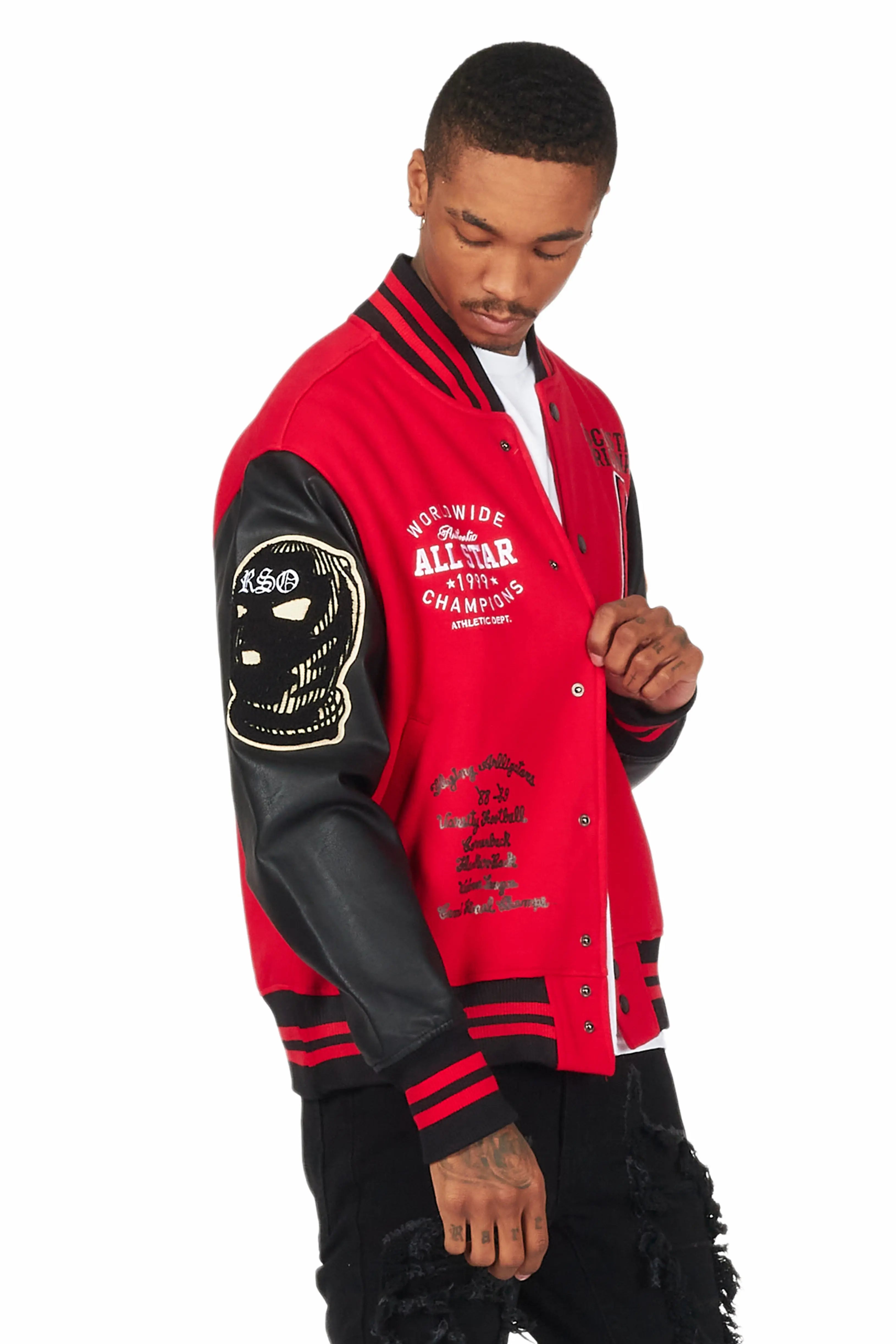 Kebi Red/Black Varsity Jacket