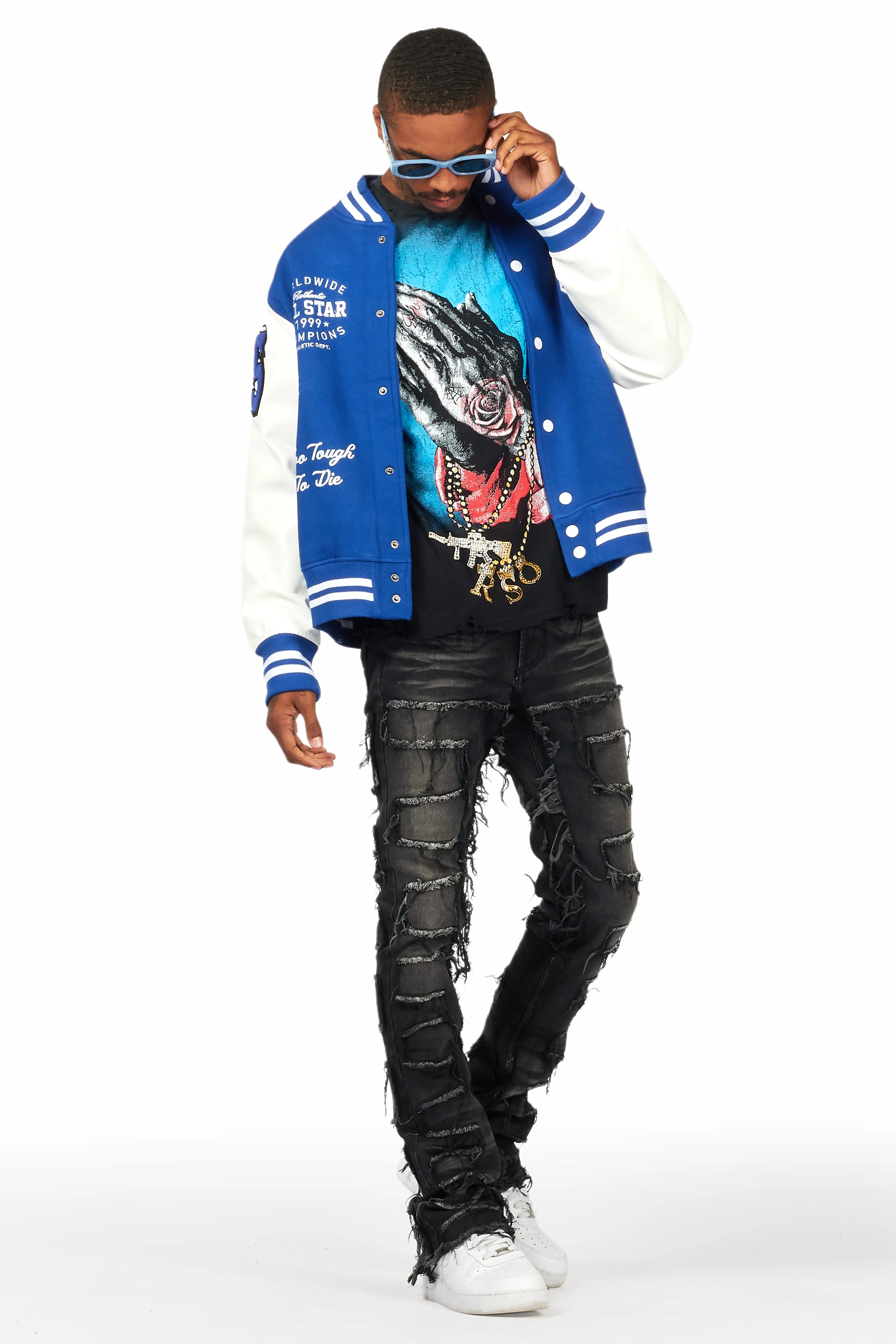 Tacey Royal Blue Varsity Jacket