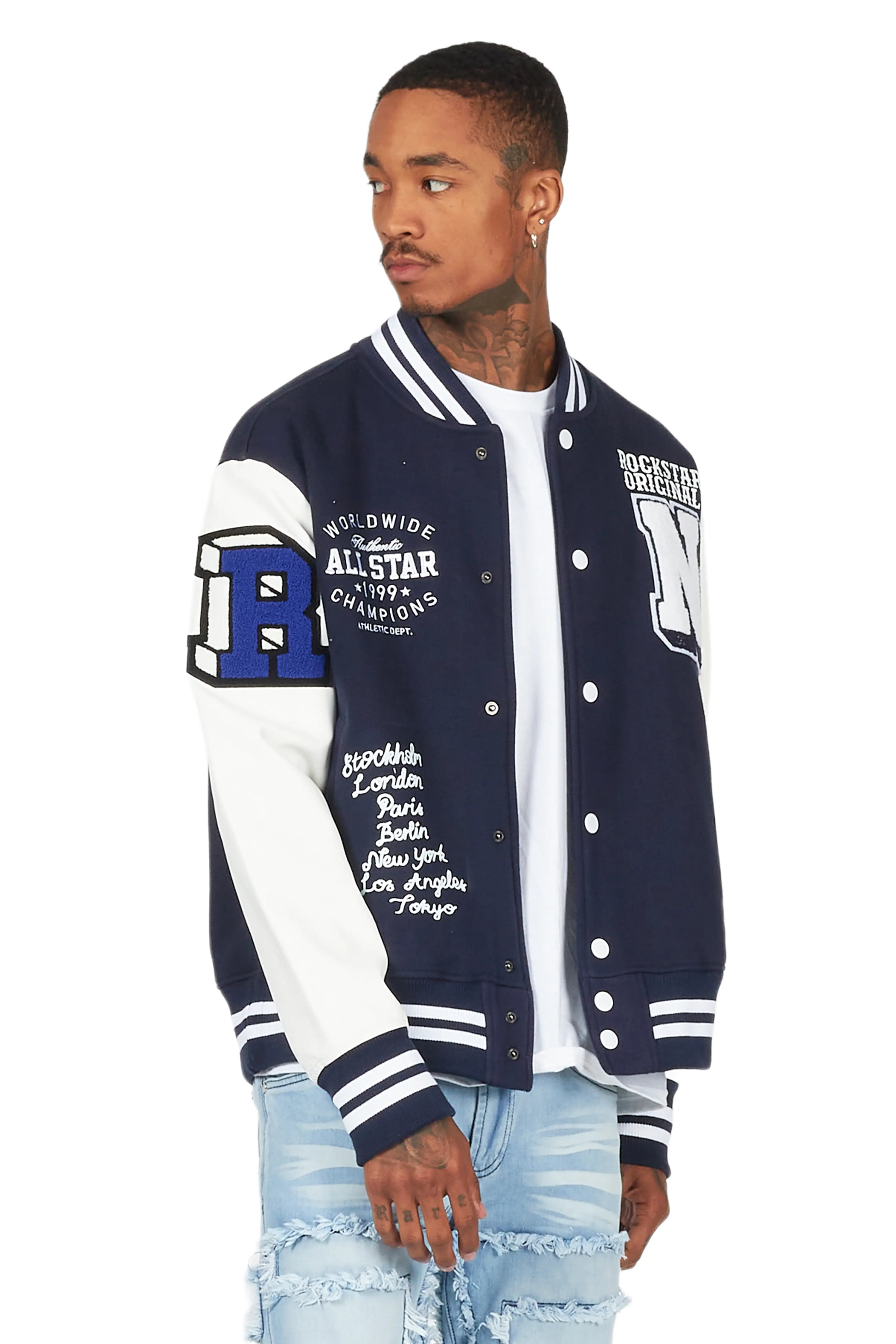 Palta Navy Varsity Jacket