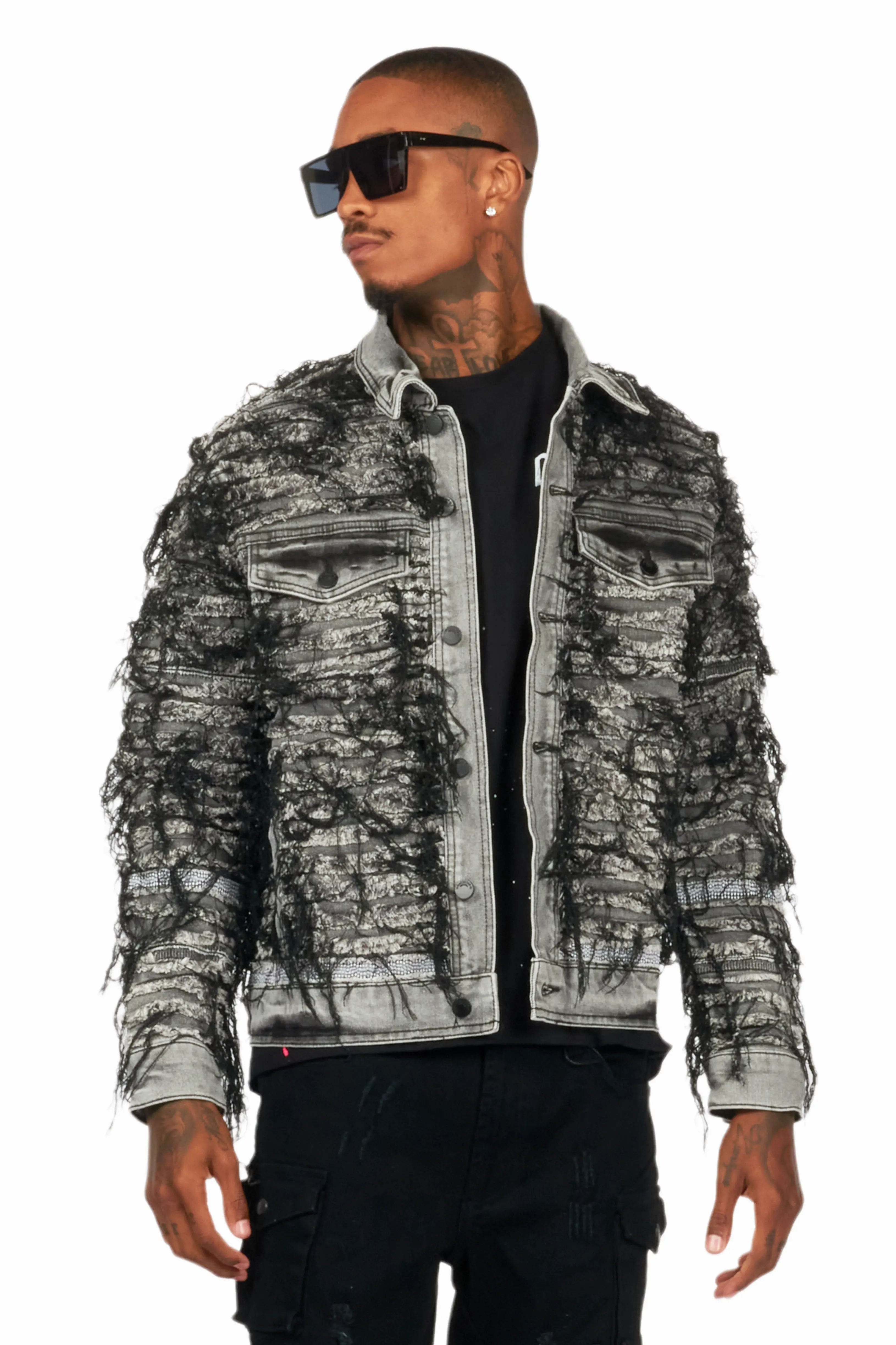 Odart Black/Grey Denim Jacket