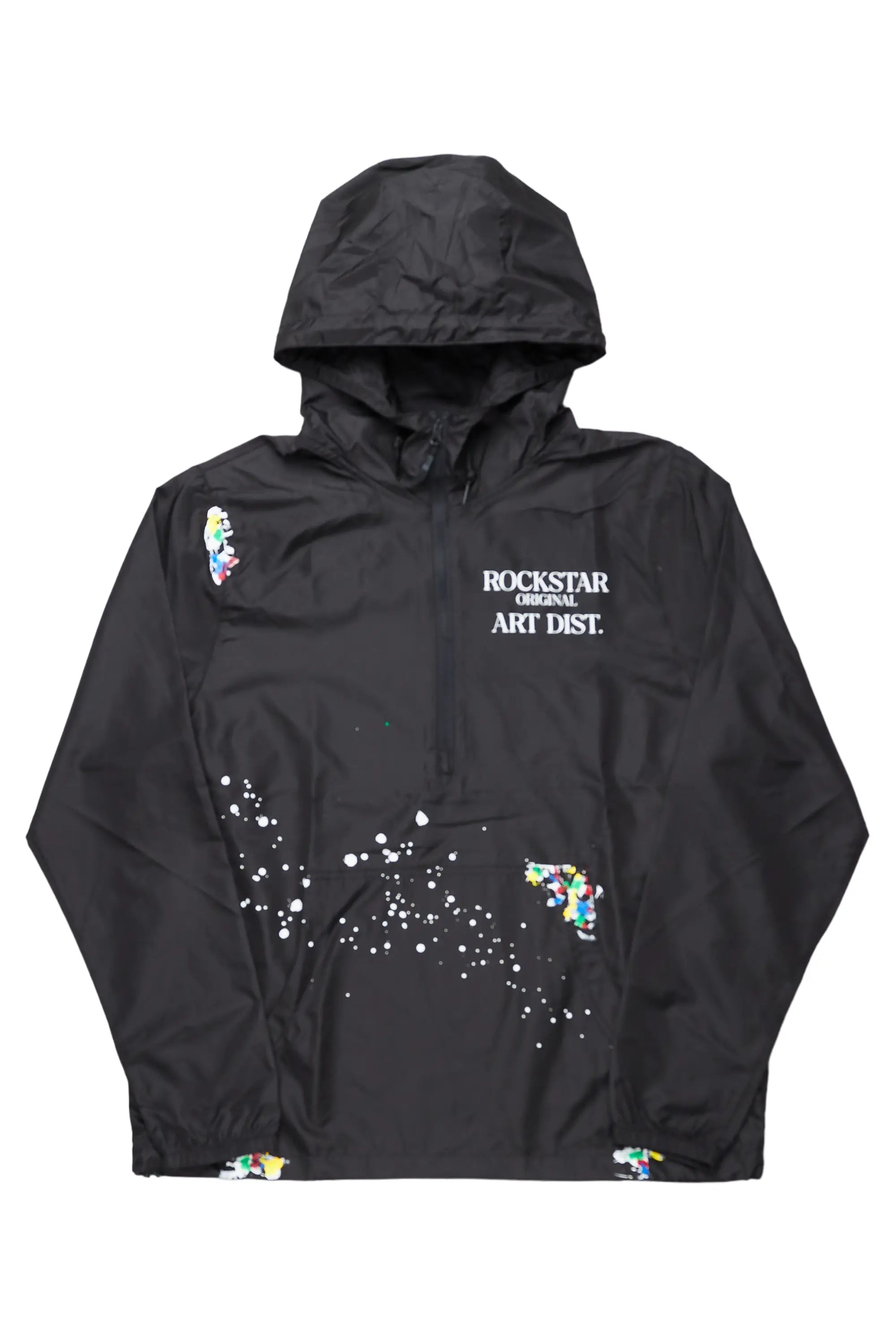 Garix Black Graphic Windbreaker