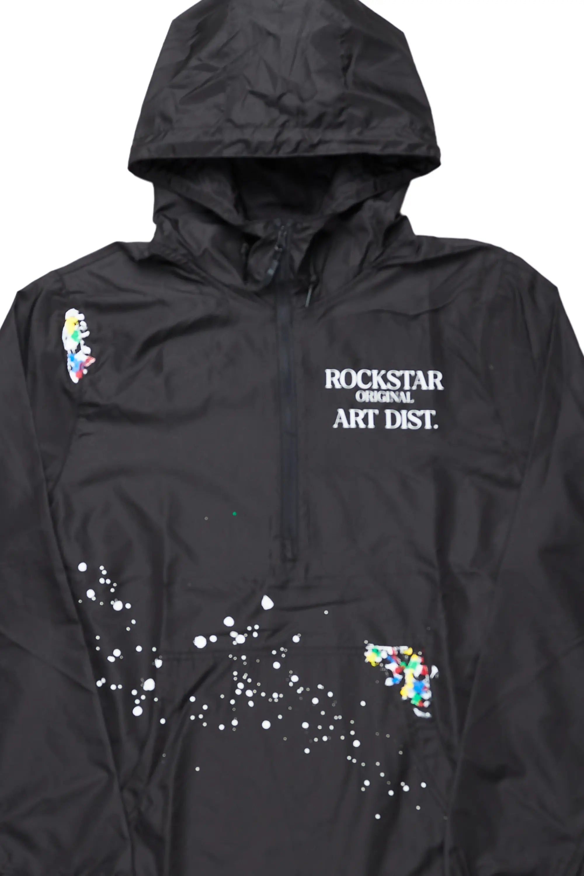 Garix Black Graphic Windbreaker