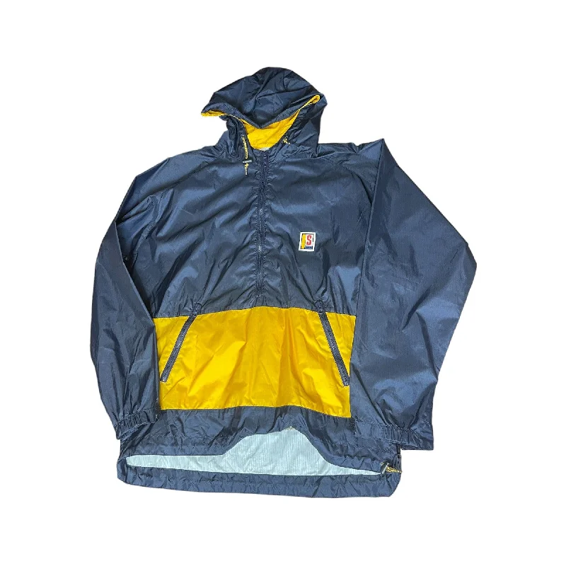 Navy Blue + Yellow Stussy Anorak - Small