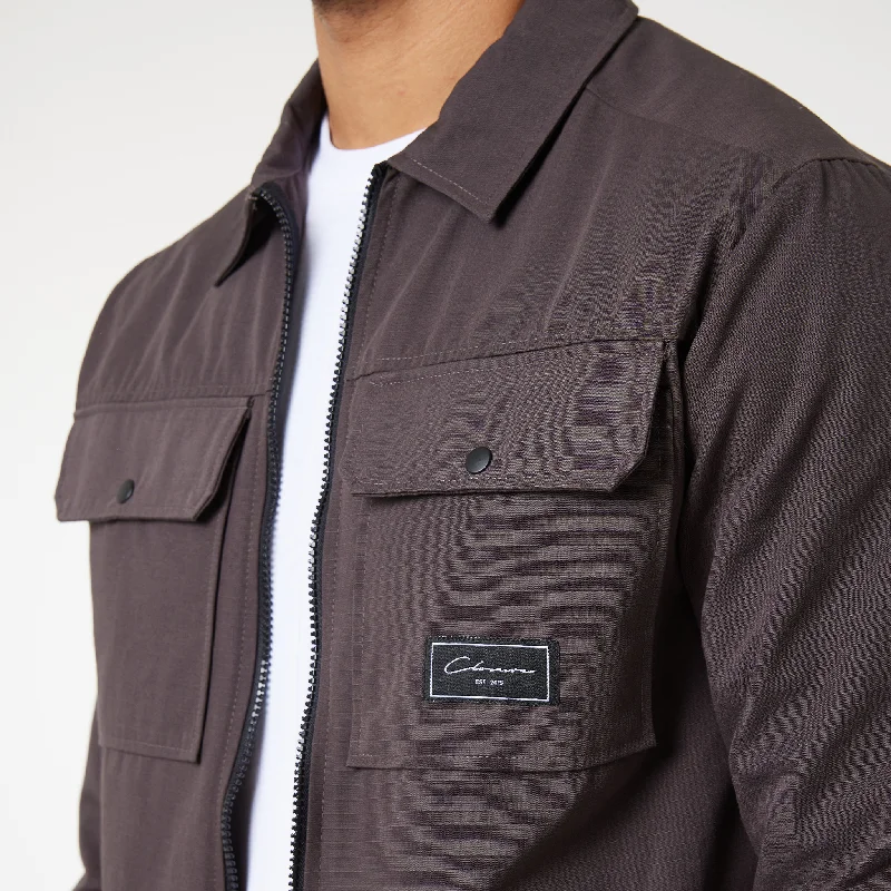 Utility Overshirt | Washed Brown