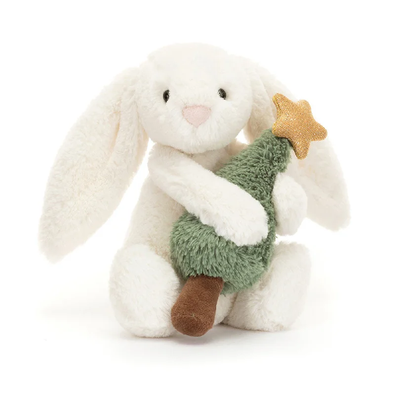 Playful and cheerful stuffed creaturesJellycat Bashful Bunny with Christmas Tree