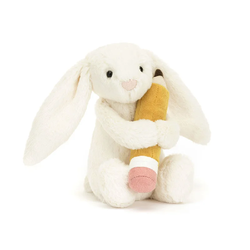 Friendly and approachable plush friendsJellycat Bashful Bunny with Pencil