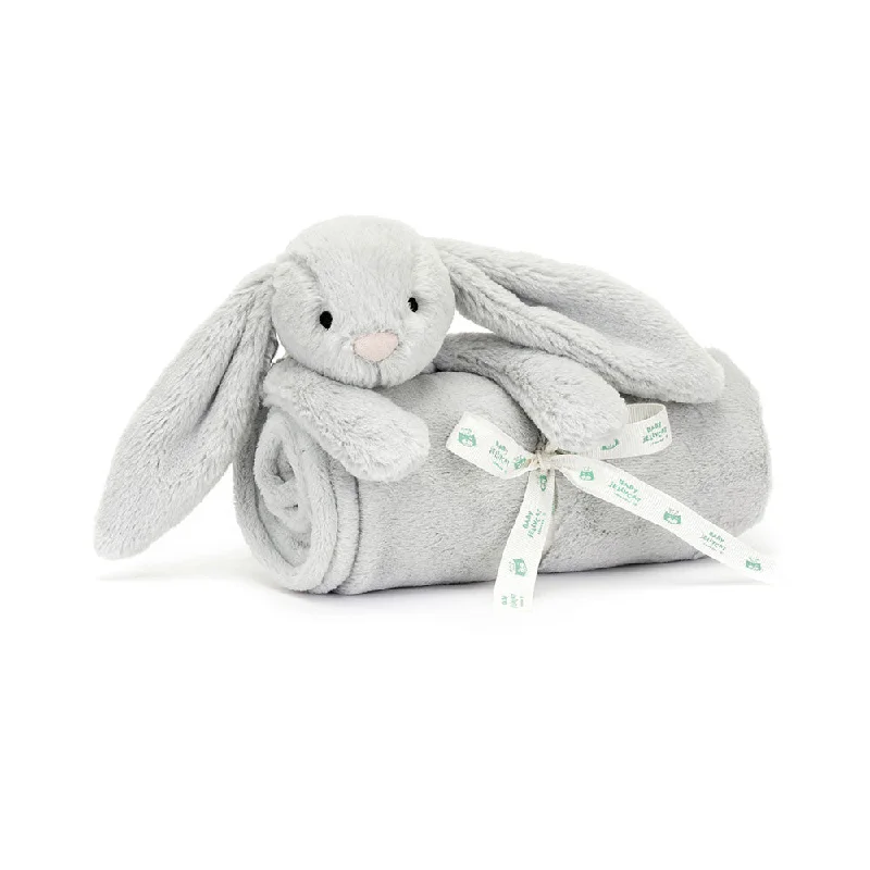 Fluffy and warm toy companionsJellycat Bashful Silver Bunny Blankie