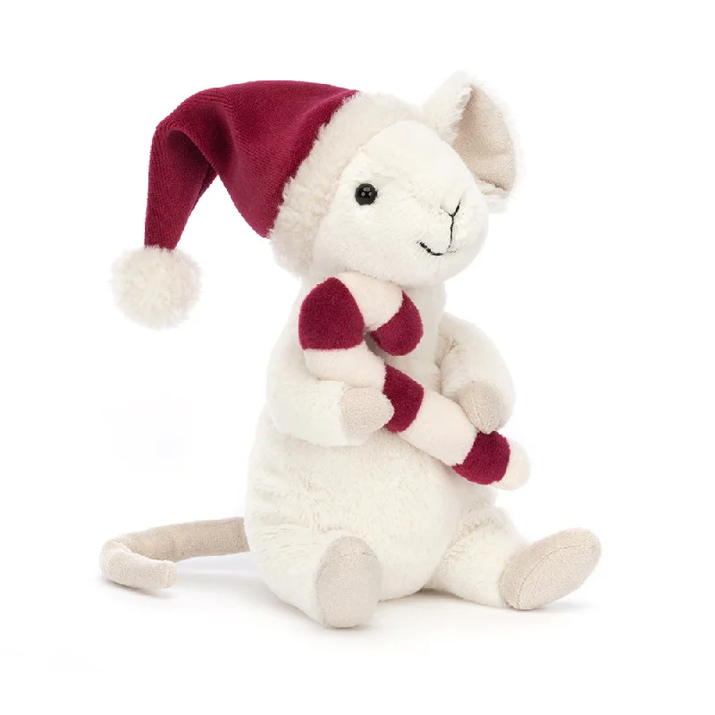 Huggable and charming Jellycat beloved by all ages.Jellycat Merry Mouse - Candy Cane