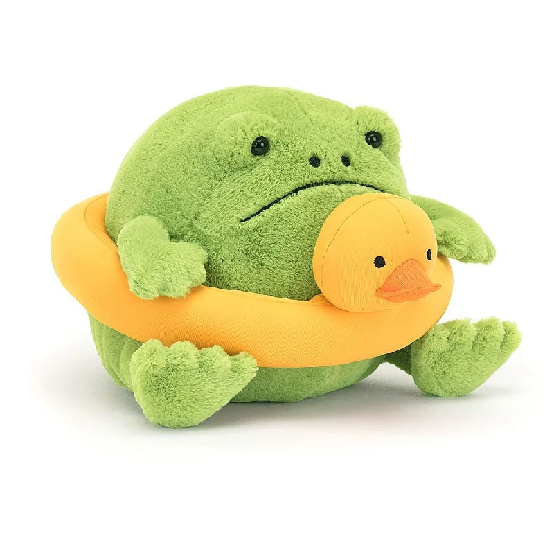 Adorable and plush Jellycat emotional support friendsJellycat Ricky Rain Frog with Rubber Ring