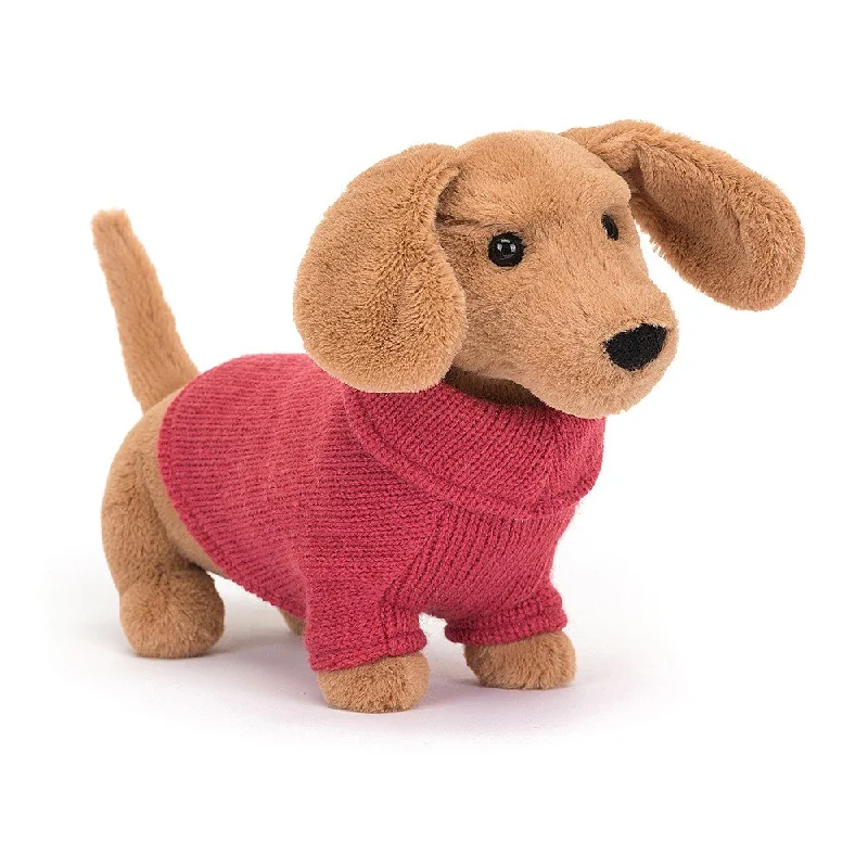 Cozy and gentle Jellycat attention to detailJellycat Sweater Sausage Dog Pink