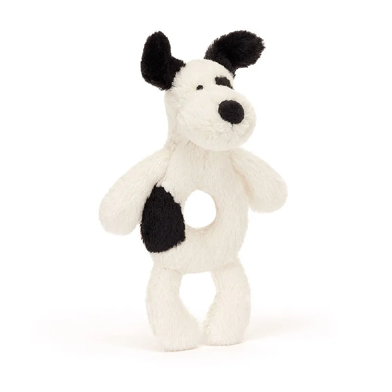 Cozy and delightful Jellycat companionsJellycat Bashful Black & Cream Puppy Ring Rattle