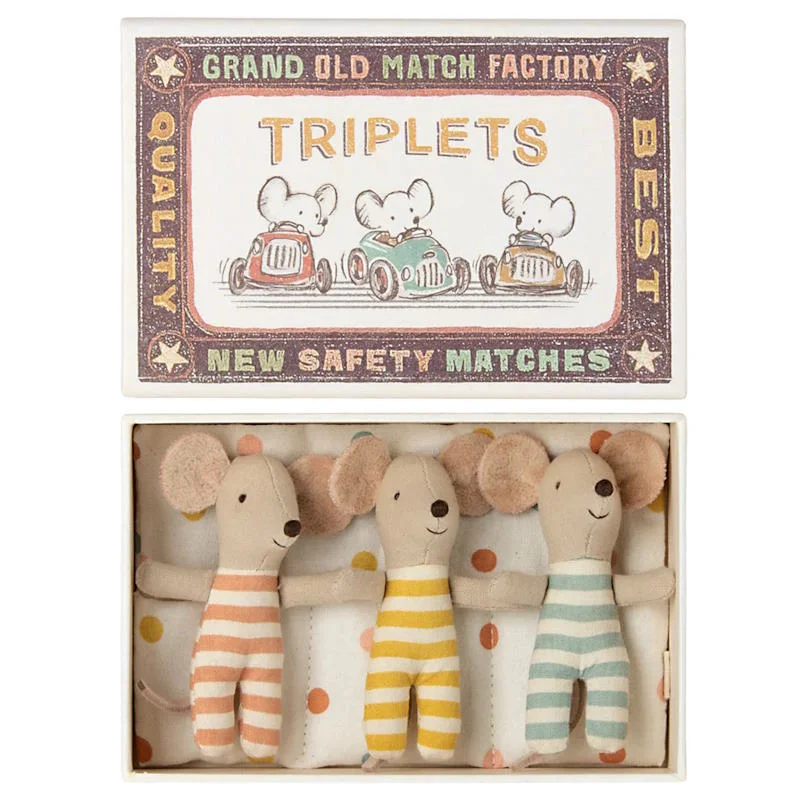 Cuddly and comforting plush charactersMaileg | Triplets Baby Mice in Matchbox 2023