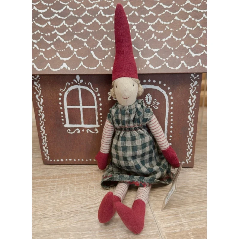 Sweet and innocent stuffed animalsMini Pixy - Green Plaid Girl