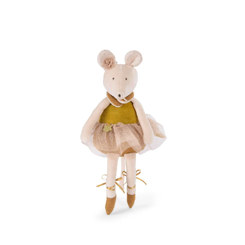 Adorable and tiny stuffed crittersMoulin Roty La Petite Ecole De Danse Musical Golden Mouse Doll 34cm
