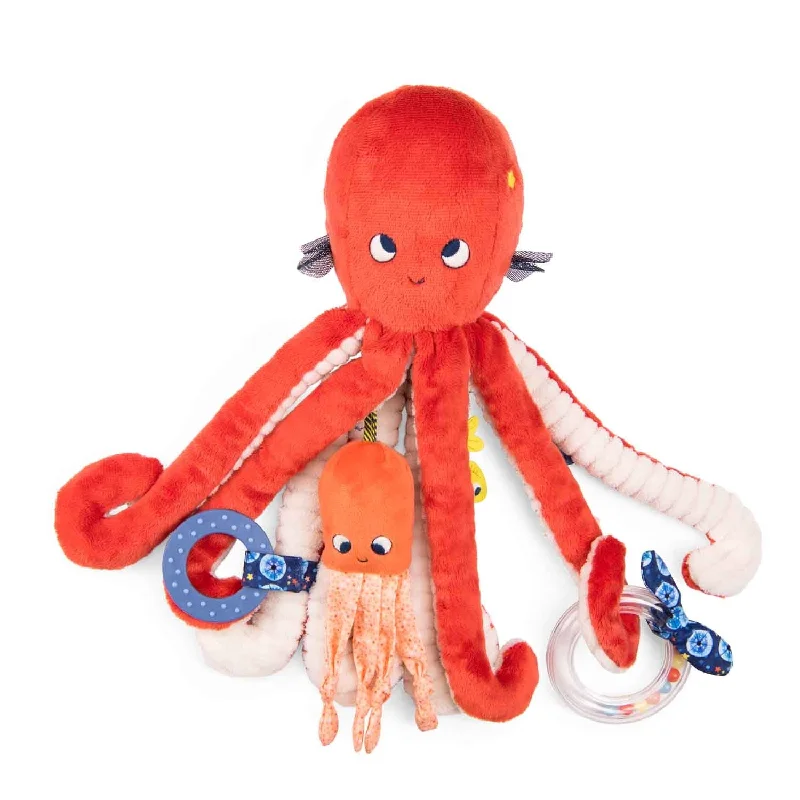 Huggable and cozy plush toysMoulin Roty Les Adventures De Paulie Large Activity Octopus H 35cm