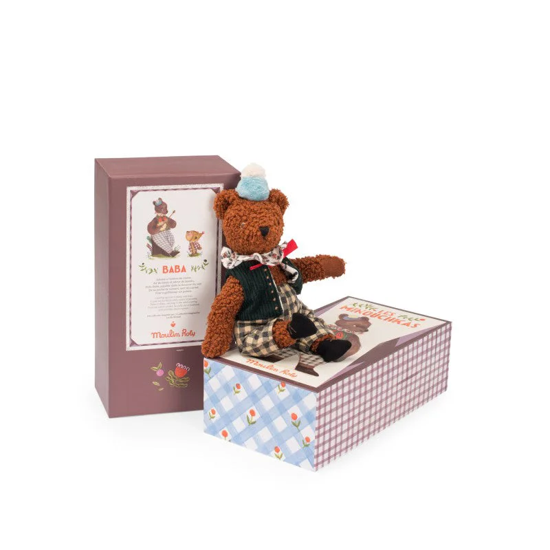 Enchanting and magical plush dollsMoulin Roty Les Minouchkas Baba The Bear In Illustrated Gift Box
