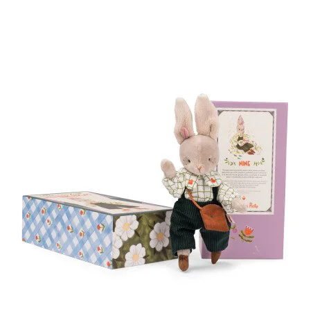 Fluffy and warm toy companionsMoulin Roty Les Minouchkas Nine The Rabbit in Illustrated Gift Box