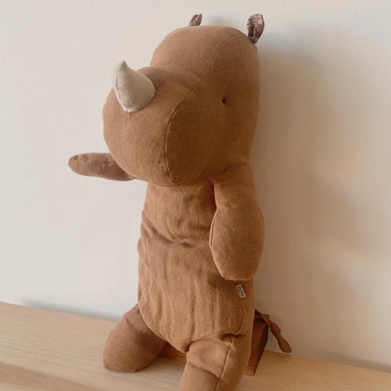 Adorable and charming plush figuresSafari Friend, Rhino Medium- Light Brown
