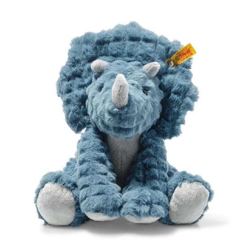 Adorable and charming plush figuresSteiff Dixi Triceratops 28cm petrol