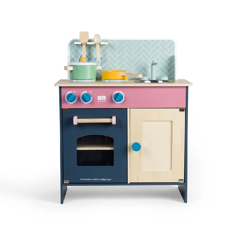 safe and child-appropriate wooden toys for different stages of development                   Bigjigs Toys Simply Scandi Wooden Play Kitchen