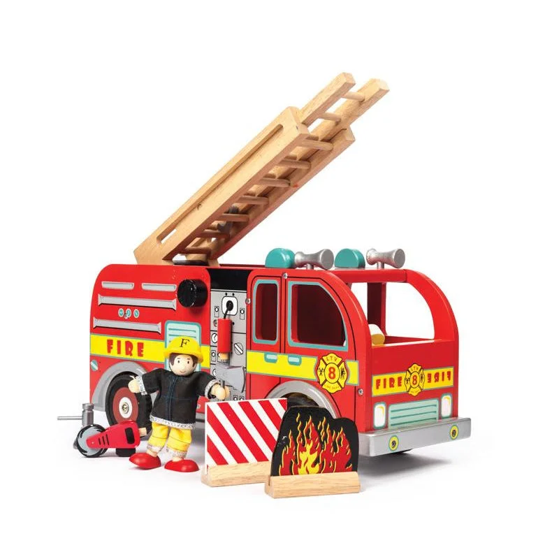 eco-conscious and sustainable wooden toys for children                   Fire Engine Set