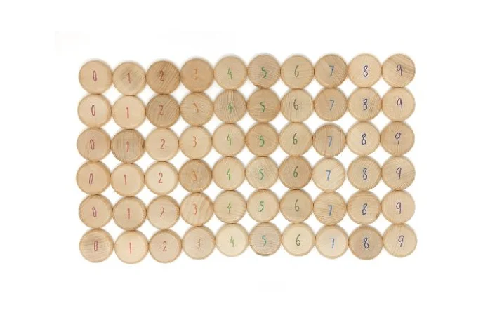 tactile wooden toys                   Grapat Wooden Coins to Count - 60 pcs