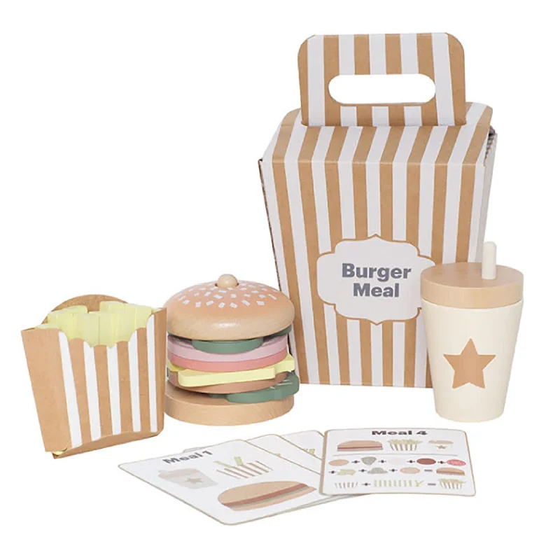 colorful wooden toys for toddlers             Jabadabado Stacking Burger