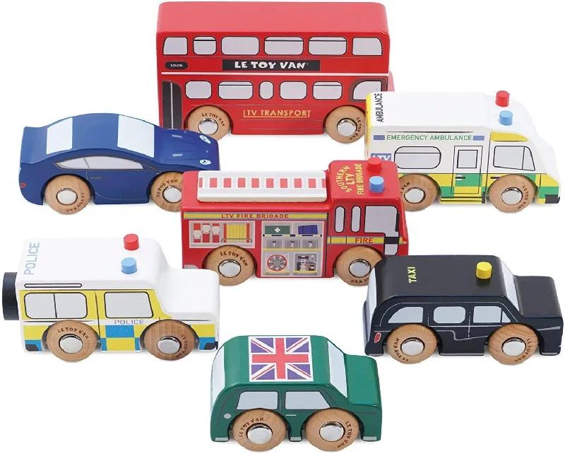 safe and non-toxic wooden toys that parents can trust Le Toy Van Premium Wooden London Toy Car Set safe and non-toxic wooden toys that parents can trust Le Toy Van Premium Wooden London Toy Car Set