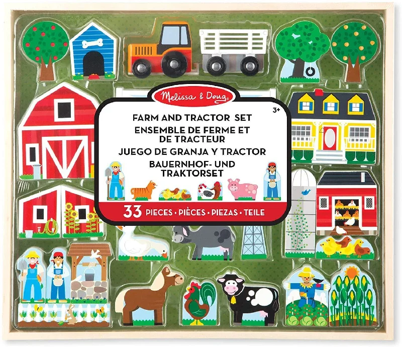 playful wooden toys                  Melissa & Doug 14800 Wooden Farm & Tractor Play