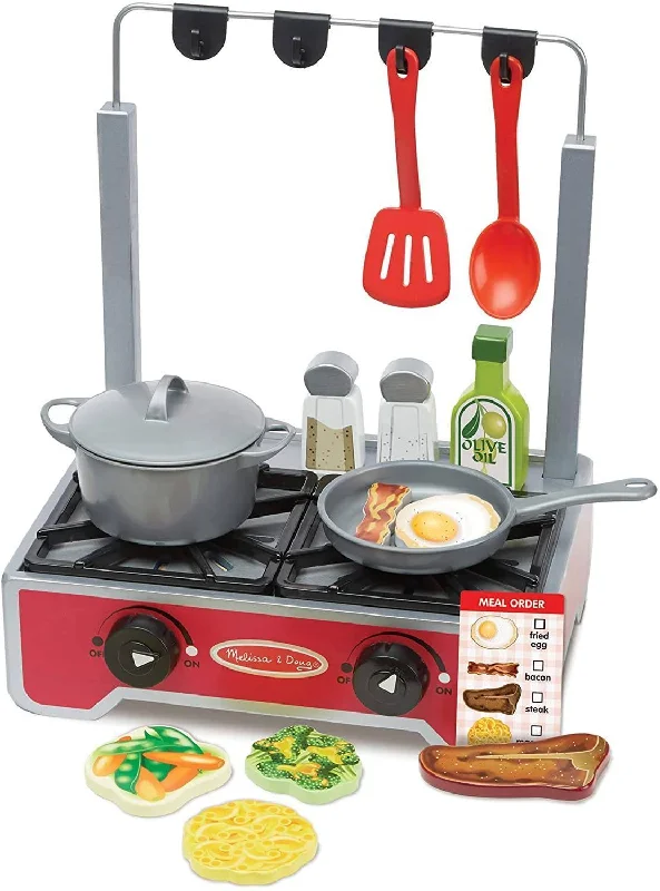 delightful wooden toys for children                   Melissa & Doug 19288 Deluxe Wooden Cooktop Set