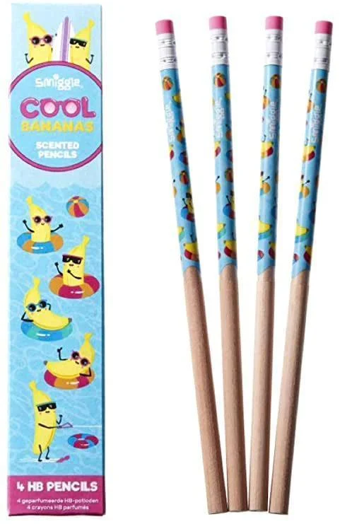 vibrant and colorful wooden toys for toddlers SMIGGLE Pencils x 4 Pack Scented HB Wooden With Eraser Top - Cool Bananas vibrant and colorful wooden toys for toddlers SMIGGLE Pencils x 4 Pack Scented HB Wooden With Eraser Top - Cool Bananas