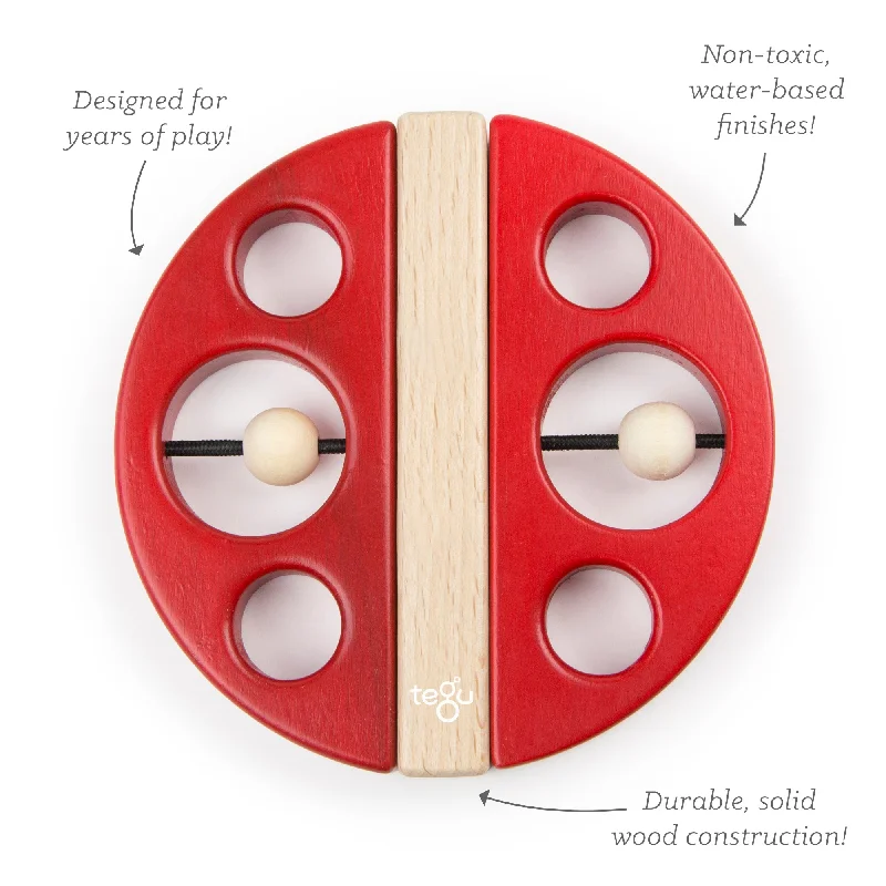 eco-friendly and safe wooden toys                   Tegu Swivel Bugs Lady Bug Magnetic Wooden Blocks
