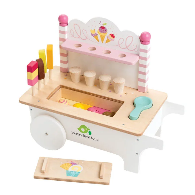colorful wooden toys for toddlers             Tender Leaf Toys Ice Cream Cart