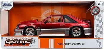 High-quality toy cars 1:24 BTM 1989 Ford Mustang GT Red